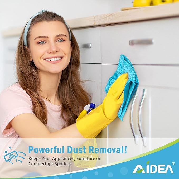 AIDEA Microfiber Cleaning Cloth-24PK, Soft Microfiber Towels for Cars, Absorbent Cleaning Rags, Lint-Free Streak-Free Wash Cloths for House, Kitchen, Window (12in.x12in)