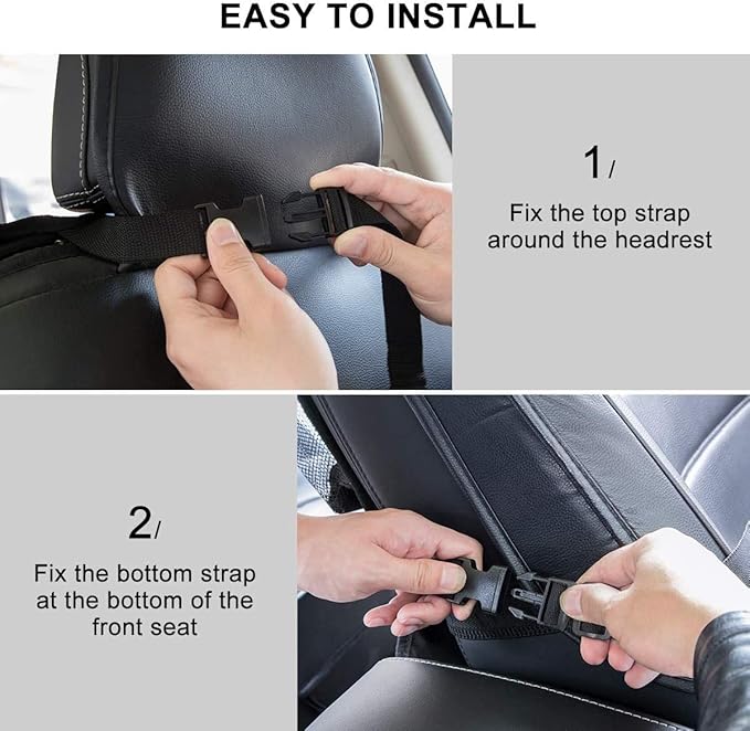 ONE PIX Backseat Car Organizer Mats, Back Seat Organizers and Storage Bag with Touch Screen Tablet Holder for Kids, Toddlers, Seats, Travel Accessories, Road Trip Essentials (2PCS)