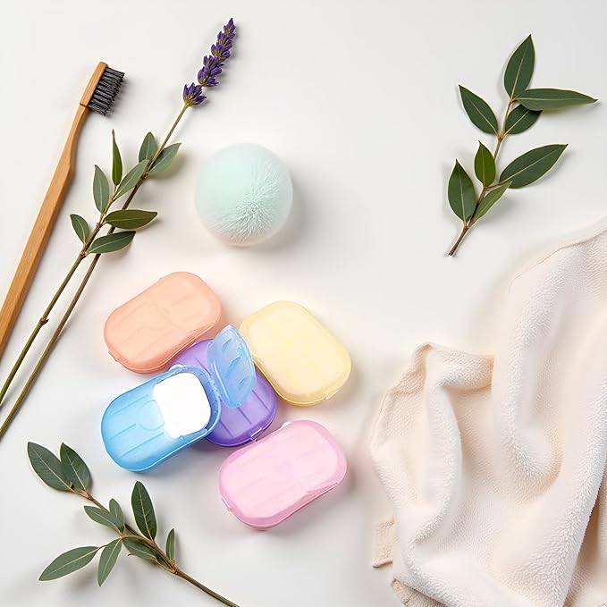 500 Sheets Colorful Disposable Soap Paper 5 Boxes Hand Cleaner Fragrance Mini Color Soap Paper for school Indoor, Outdoor, Travel, Camping Hiking，Paper Soap，Travel Soap,Foot and Hand Care