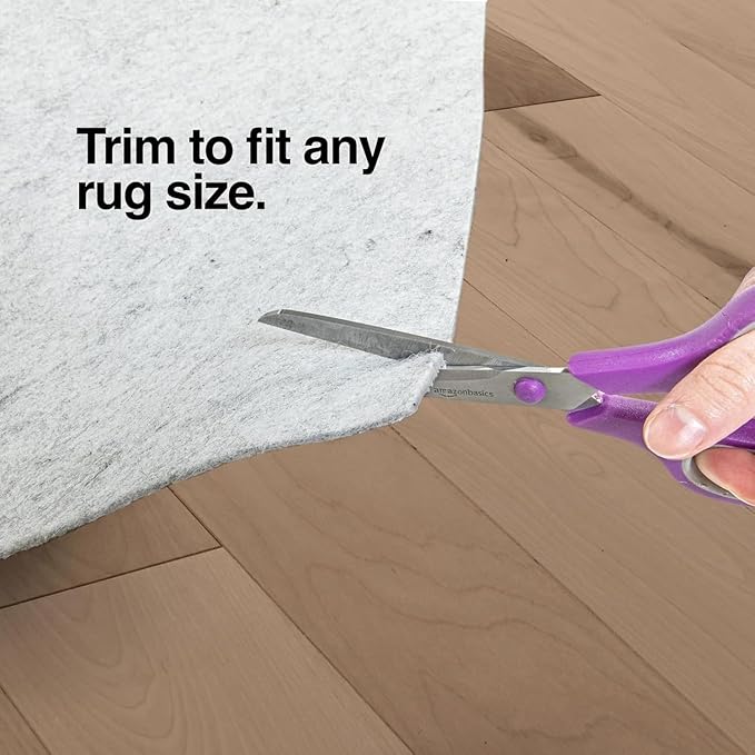WELL WOVEN Premium 1/4" Thick Felt Rug Pad 6 Round - Non Slip Rubber Backing for Hard Floors & Carpet - Easy Cut to Size for Custom Fit - Superior Cushioning & Floor Protection Shield