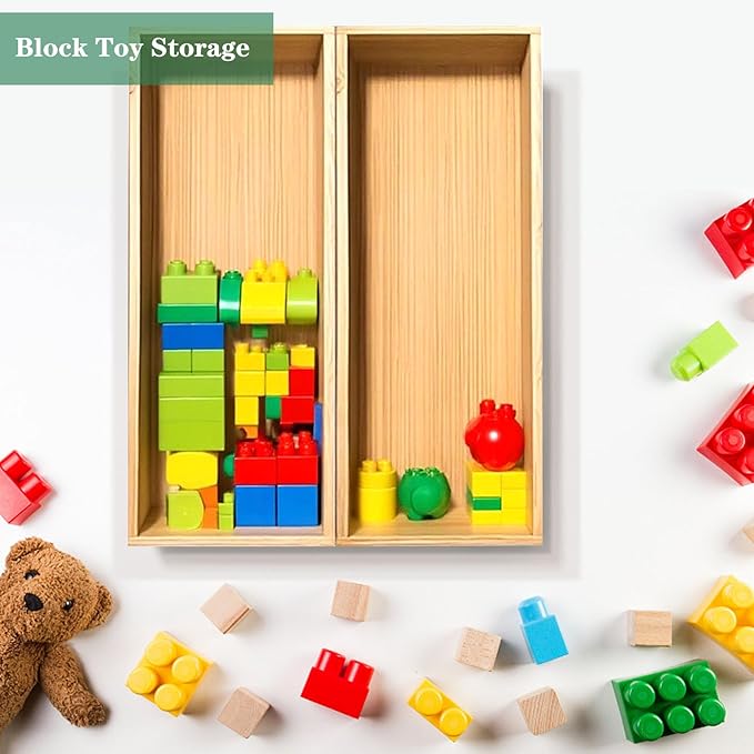 Bamboo Drawer Silverware Organizer, Flatware Organizer, Bamboo Storage Box for Office, Bathroom and other objects storage (large14.2 x5 x2 Small 9.85"x3.55"x1.78"- Set of 4)