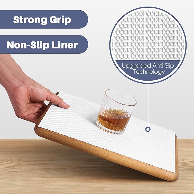 Drawer Liner, Shelf Liners for Kitchen Cabinet Waterproof & Oil-Proof Cupboard Liner Non-Slip Drawer Mat PVC Material Non Adhesive Kitchen Liner for Countertop White 17.5 x 157.4 Inches