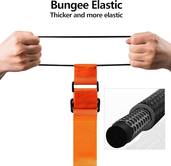 BILIONE Add a Bag Luggage Straps 4 Pack, Adjustable Bungee Elastic Belt to Connect Two Suitcases, Secure Carry On & Travel Essentials (Green)
