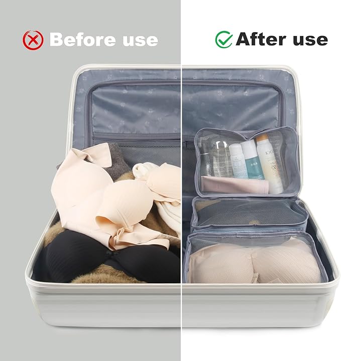 6 Pcs Packing Cubes Luggage Organizers Small Mesh Clothing Underwear Bag Foldable Laundry Bags for Travel Hiking Camping Backpacking