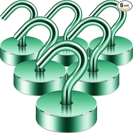 Neosmuk Magnetic Hooks, Cruise Ship Essentials, 40lb+ Heavy Duty Magnetic Hooks for Cruise Cabins, Refrigerator, Grill, Hanging, and Travel | Extra Strong Must-Have Magnet Hook, Green