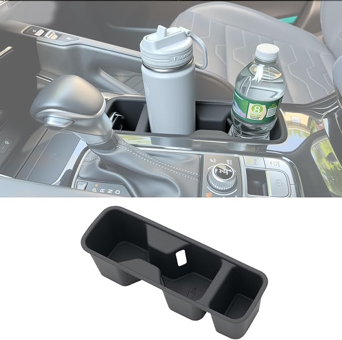 Cup Holder for 2020-2025 Kia Telluride Center Console Cup Holder Insert Cupholder Organizer Coaster Liner for 20-25 Telluride Interior Accessories Black