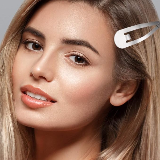 WILLBOND 30 Pieces 3.1 Inch Large Metal Snap Hair Clips Nonslip Barrettes Women Hair Accessories(Silver)