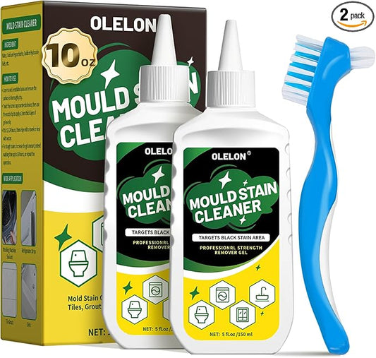 OLELON Mold Stain Remover Gel for Washing Machine Cleaner Front Loader Rubber Grout Cleaner Home Stain Removal Gel for Washer Showers Bathroom and Floor Tile - 300ML