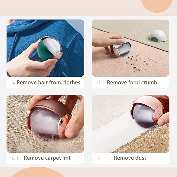 Reusable Lint Roller for Pet Hair, Washable Lint Remover for Clothes, Portable Pet Hair Remover for Travel Household (White)