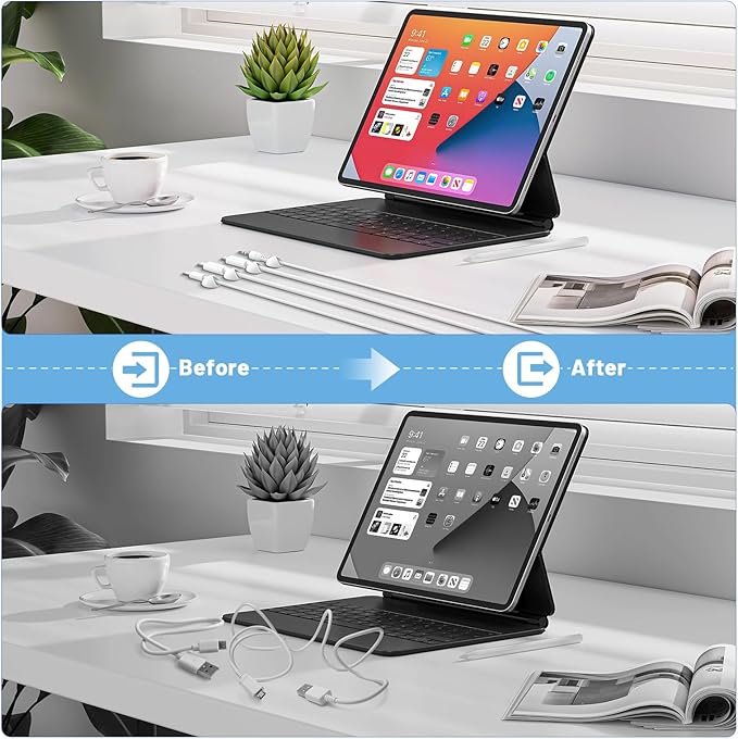 18 Pack Mini Cable Clips, Znben Cord Organizer Holder Adhesive Cord Management Charger Wire Holder Clips for Desk, Home, Office, Car, Cubicle, Nightstand White