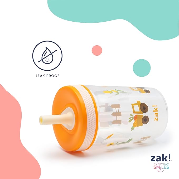 Zak Designs Kelso Tumbler Set 15 oz, (Unicorn) Leak-Proof Screw-On Lid with Straw Made of Durable Plastic and Silicone, Perfect Cup Bundle for Kids (2pc Set)