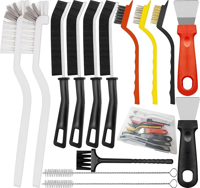 15PCS Crevice Cleaning Brush, Hard Bristle Grout Scrub Brushes, Multifunctional Gap Detail Cleaning Tools for Bathroom, Kitchen, Window Sill, Tile Corners & Household Deep Cleaning