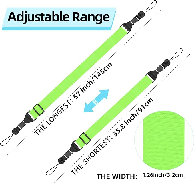 Adjustable iPad Strap:Comfortable Nylon Neck Strap Lanyard for Tablet Case,Camera Binocular Crossbody Laptop Luggage Bag(Fluorescent Green)