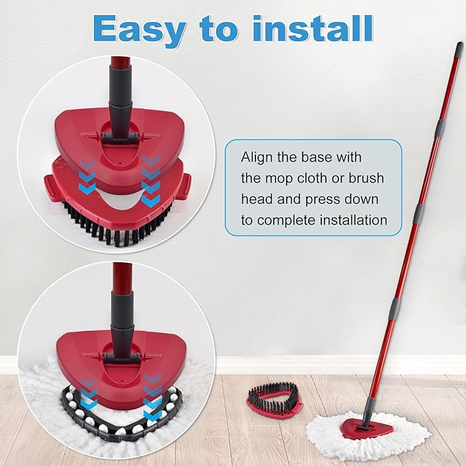 Mop Heads Replacements for Ocedar, Mop Replace Head for O Cedar, Mop Heads for O Cedar, Mop Replace Head for Cedar, Mop Heads for O Cedar Spin Mop Include 2 Pack Mop Refills & 2 Pack Scrubber Mop Head