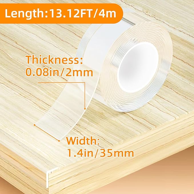 1.4 in x 13.12 FT, Clear Soft Corner Protectors for Furniture Strips, Sharp Edge & Table Bumper, Window Edge, Wall Protector, Soft Corner Guards Safe for Proofing, Table Corner Protectors in Family