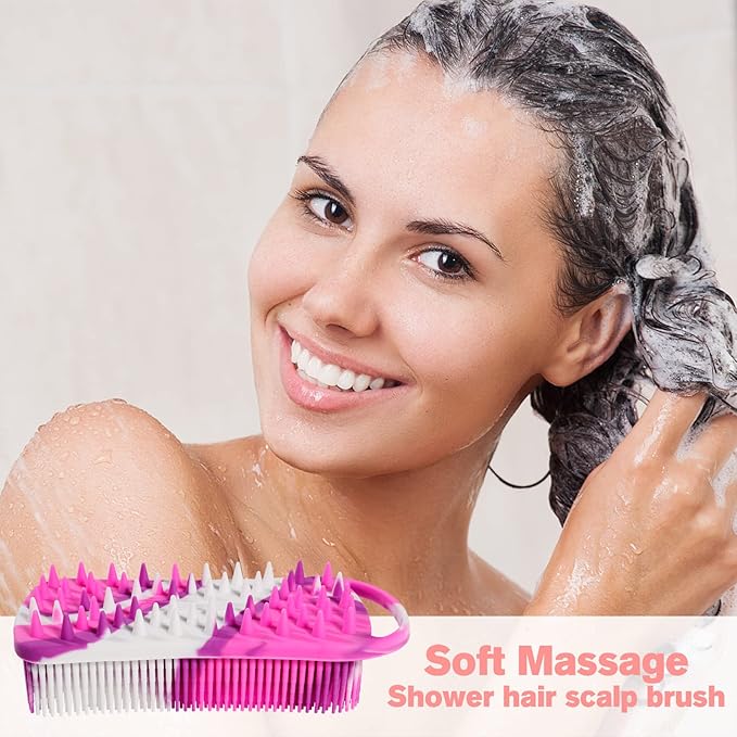 2PCS Silicone Body Scrubber, Loofah for Women, Gentle Exfoliating Shower Cleaner Bath Brush, Rubber Body Wash Deep Cleaning & Exfoliator & Massage, Travel-Friendly for Bathroom