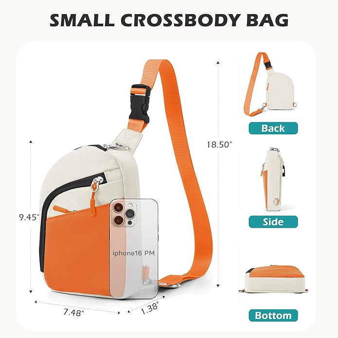 TOPEAST Anti Theft Crossbody Bags for Women Men, Small Sling Crossbody Bag Travel Purse Shoulder Wallet with RFID Blocking