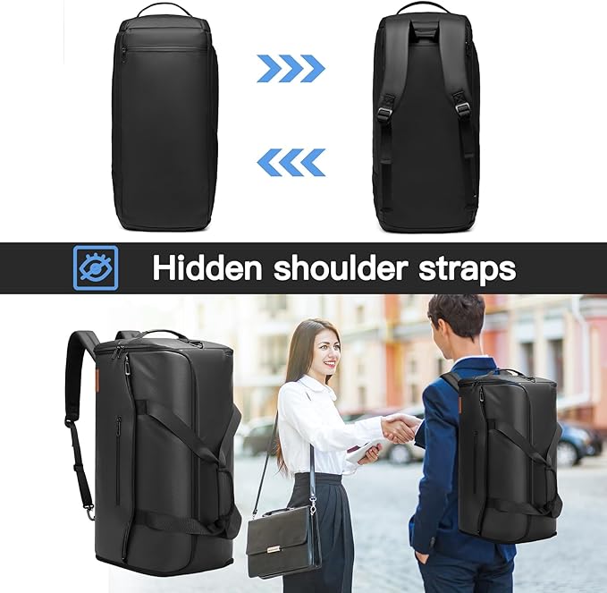 Garment Bags for Travel, 45L Carry-on Convertible Garment Duffle Bag for Men and Women - 3-in-1 Hanging Suit Travel Bag with Shoulder Strap
