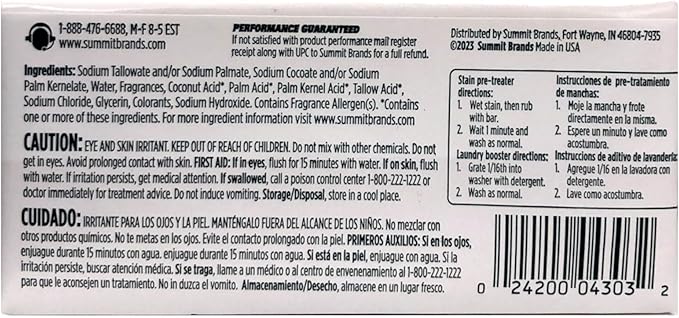 Fels Naptha Laundry Soap & Stain Remover Bar, Pack of 4