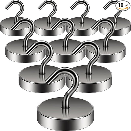 Neosmuk Magnetic Hooks, Cruise Ship Essentials, 100lb+ Heavy Duty Magnetic Hooks for Cruise Cabins, Refrigerator, Grill, Hanging, and Travel | Extra Strong Must-Have Magnet Hook, Gunmetal Color.