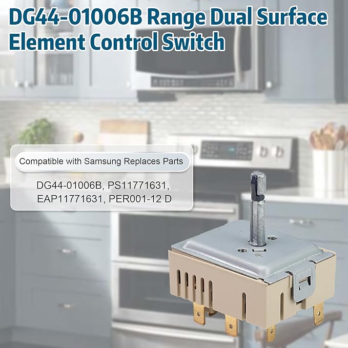 DG44-01006B PER001-12D For Samsung Dual Infinite Switch,Fit For Samsung Range Oven Surface Element Control, For Stove Infinite Switch, For NE59J7750WS NE58K9850WS Replacement Parts