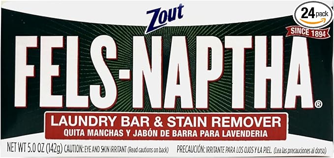 Purex Fels-Naptha Laundry Bar & Stain Remover, 5.0 OZ (Pack of 24)