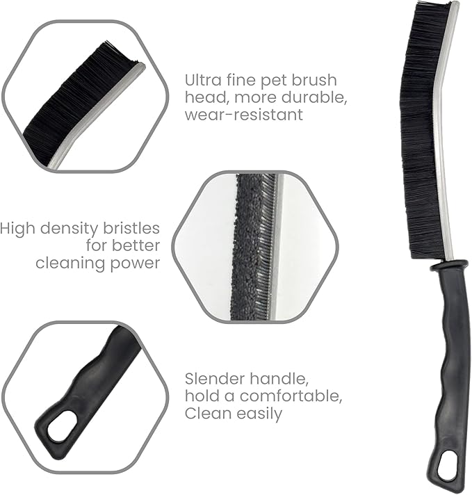 Crevice Cleaning Brush Set (3 Pack) – Multifunctional Gap Cleaner Tool for Bathroom, Kitchen, Car Vents, Sliding Doors, Keyboards – Stiff Bristles, Ergonomic Handle