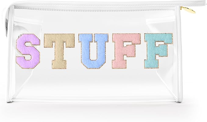 Embla Makeup and Lotion Bag - Waterproof Makeup and Sunscreen Pouch for Travel, Beach, Pool - Clear Zipper Pouch for Sunscreen and Cosmetics Storage, Durable Make Up Organizer for Beach Bag Essentials