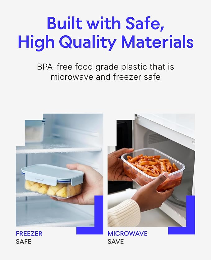 LocknLock Classic-Plus Plastic Food Storage Container | Airtight Plastic Food Storage Containers with Lids | BPA Free Stackable Food Storage for Meal Prep, Leakproof, Freezer & Dishwasher Safe, 420ml