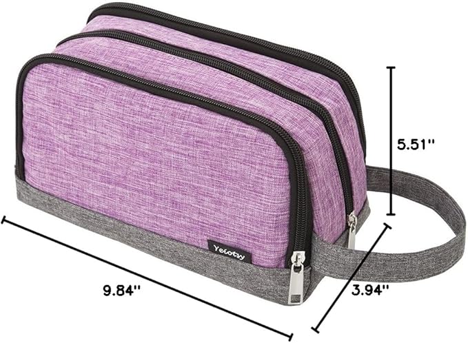 Yeiotsy Men's Travel Toiletry Bag – Color Clash Dopp Kit with Mesh Pockets, Durable Shaving Organizer for Gym, Camping & Weekend Trips