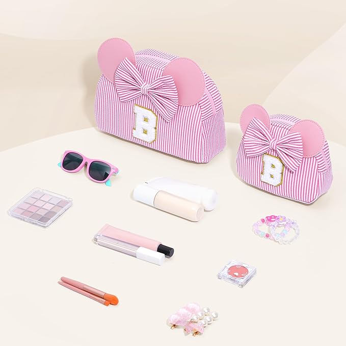 Christmas Gifts | Personalized Initial Makeup Bag | Purple Cosmetic Bags Travel Bag | 8 9 10 11 12 13 14 15 16 Years Old Girl Gift Teen Girl Kids Gifts Trendy Stuff O