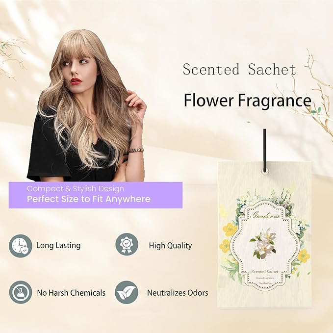12 Packs Scented Sachets for Drawer and Closet, Long-Lasting Sachet Bags Drawer Deodorizers，Home Fragrance 3 Scents Option- Lavender Rose Gardenia
