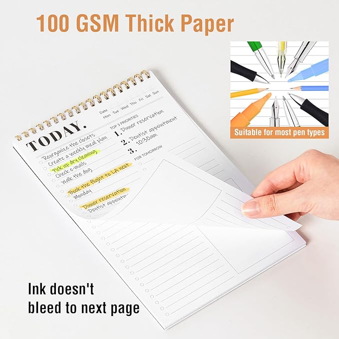 Forvencer To Do List Notepad with 52 Sheets (6.5 x9.8), To Do List Notebook for Work, Undated Daily Planner Organizer for Tasks Checklist & Goal Planning, To Do List Perfect for Office, School