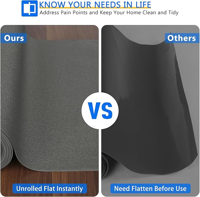 WochiTV Shelf Liner for Cabinets, Drawer Non Adhesive Non Slip Foam Mat for Kitchen, Pantry, Bathroom, Cupboard, Garage, Closet, Shelves, Drawer, Tool Box, Gray 17.5 x 236 inches