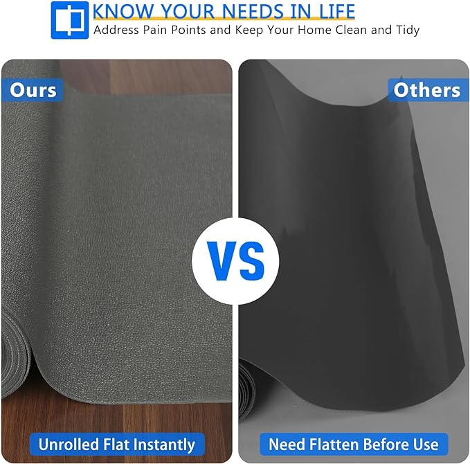 WochiTV Shelf Liner for Cabinets, Drawer 20 x 354 inches, Non Adhesive Non Slip Foam Mat for Kitchen, Pantry, Bathroom, Cupboard, Garage, Closet, Shelves, Drawer, Tool Box, Gray