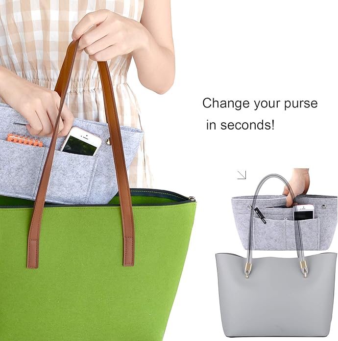 VANCORE Felt Insert Handbag Organizer Travel Purse Bag Organiser