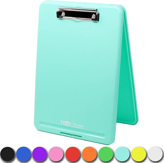 Think2Master Teal Plastic Storage Clipboard. | 25% Heavier & 25% Sturdier| Heavy Duty and Won’t Flex or Bend Like Other Brands (Compare The Weight). Storage Compartment Holds 150 Letter Sized Paper.