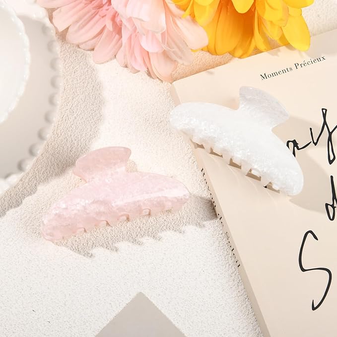 2 Pack Hair Claw Clips Women Large Tortoise Hair Clip French Design Barrettes Celluloid Leopard Print Accessories Jaw Clips for Thick Hair