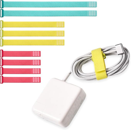 Wrap-It Storage Cinch Straps - Assorted 9-Pack (Multicolor) - Cord Organizers for Home Office Accessories and Cable Ties