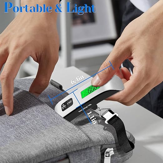 Luggage Scale, 110lb Luggage Weight Scale with 4 Unit Switching Functions & LED Display, Luggage Scale Travel Digital for Weighing Luggage, Backpacks, Packages and Markets