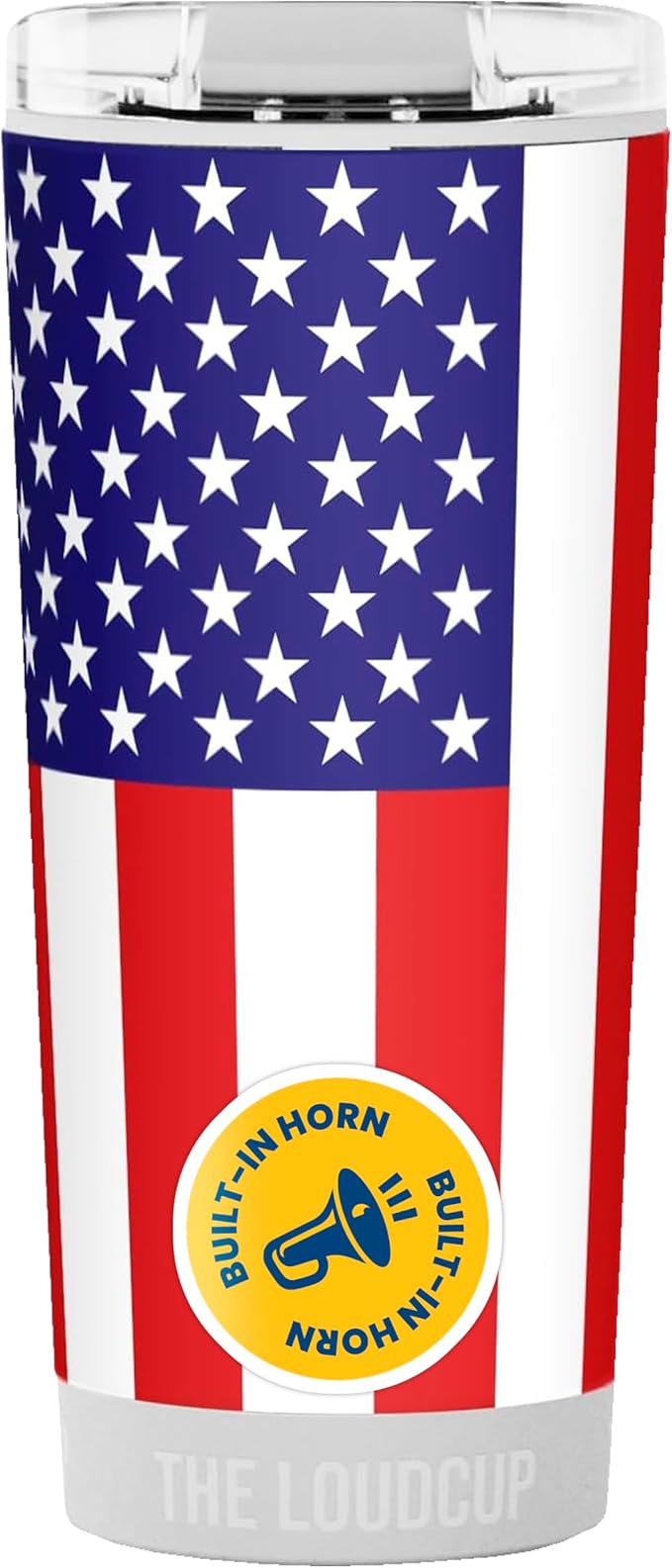 The LoudCup Blow Horn Tumbler, Cheer & Sip 2-in-1 Reusable Water Bottle with Built-In Horn for Sports Games, Tailgates, Parties & Events, BPA-Free