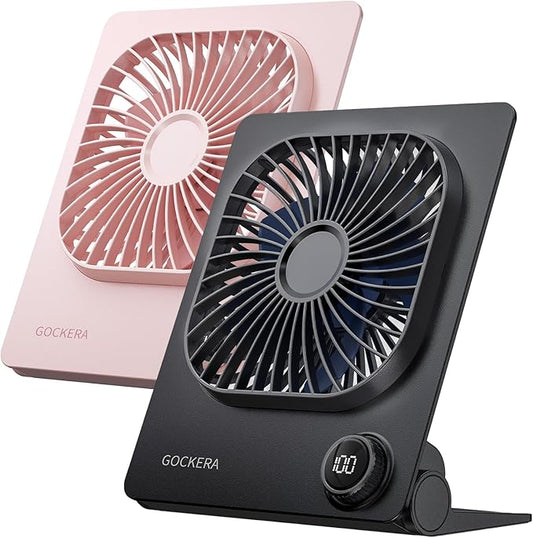 Desk Fan, 6.61''Ultra-thin 5000mAh Battery Powered Fan with Powerful Wind,100 Speeds Adjustable&Digital Display,Timer,Ultra-quiet Small Portable Fan for Bedroom,Office,Travel,Summer Essentials