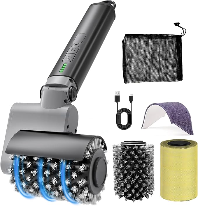Electric Grill Brush for Outdoor: Upgraded BBQ Grill Cleaner with 3-Speed, 90° Adjustable Angle, 150Mins Runtime Cordless Motorized Grill Brush, Automatic Grill Cleaning Brush for Grill Grates