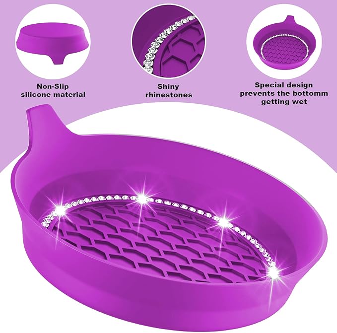 4 PCS Car Cup Coasters, Universal Cup Holder Coaster for Car Accessories, Bling CupHolders Insert for Women Non-Slip Silicone Car Cup Holder Coasters