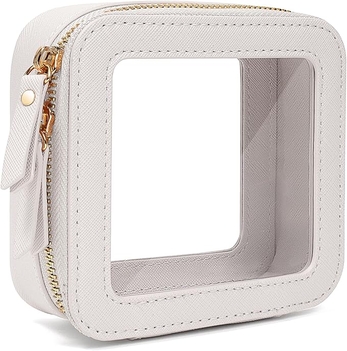 Travel Clear Makeup Bag Set, TSA Approved Cosmetic Bag Case with Zipper Portable Makeup Pouch Toiletry Bag Women Traveling Cosmetic Organizer Storage Bag Car Organizer Car Essentials for Women