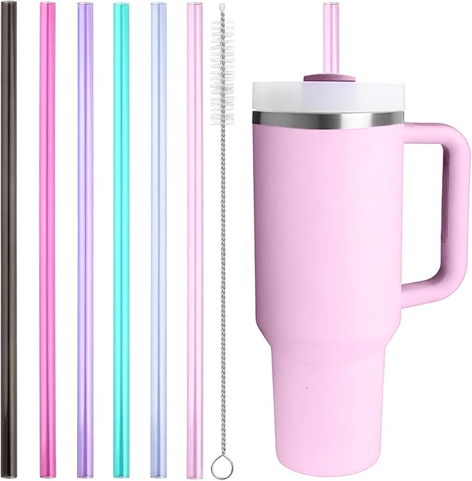 Replacement Straw Compatible with Stanley Quencher 40 oz,30 oz Tumbler, 12 inch Extra Long Reusable Straws Plastic For 40 Oz Cup,6 Pack