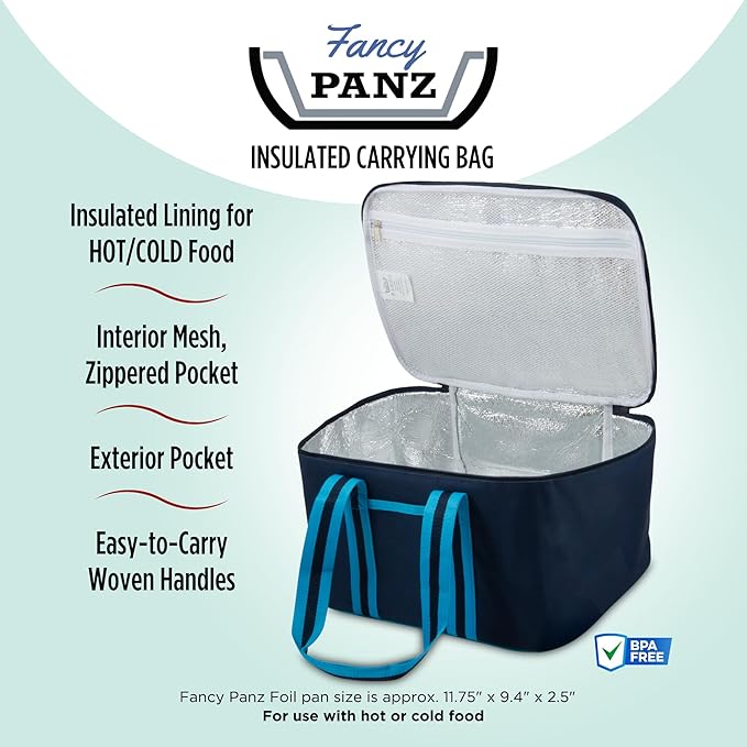 Fancy Panz - Red Insulated Casserole Carrier Bag - Insulated Thermal Bags for Hot & Cold Food Holds 2 Standard Size Fancy Panz - 2 Pockets - Food Container - Hosting Essentials