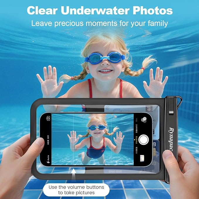 Waterproof Phone Pouch - 8.5in Waterproof Phone Case with Lanyard, IPX8 Cell Phone Dry Bag Beach Essentials for iPhone 17 16 15 Pro Max, Galaxy S25 S24 Ultra, 2 Pack