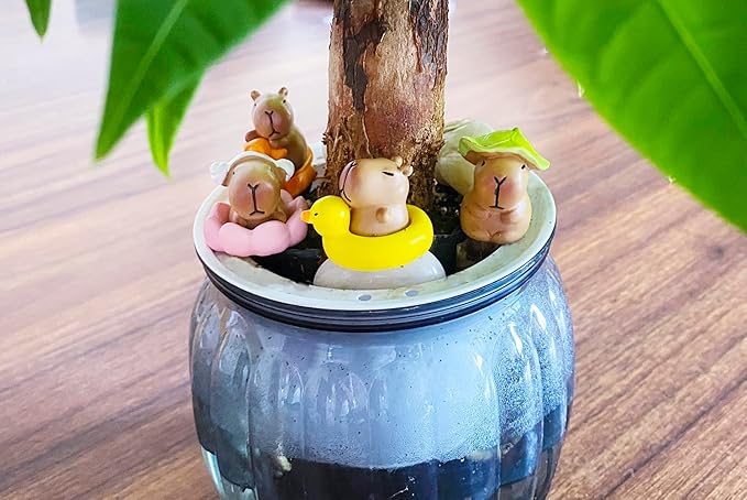 13 PCS Mini Capybara Figurines Tiny Capybaras for Car Dashboard Dollhouse Miniatures Mini Resin Animals for Fairy Garden Home Decor Capybara Birthday Decorations