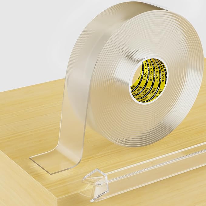 Clear Edge Protector Strip, 0.8in x 16.4FT, Sharp Edge Wrap Cover Tape, Self Adhesive Protective Bumper Guards for Cabinet Door Desk Glass Table Bed Furniture, Kitchen Countertop, Waterproof